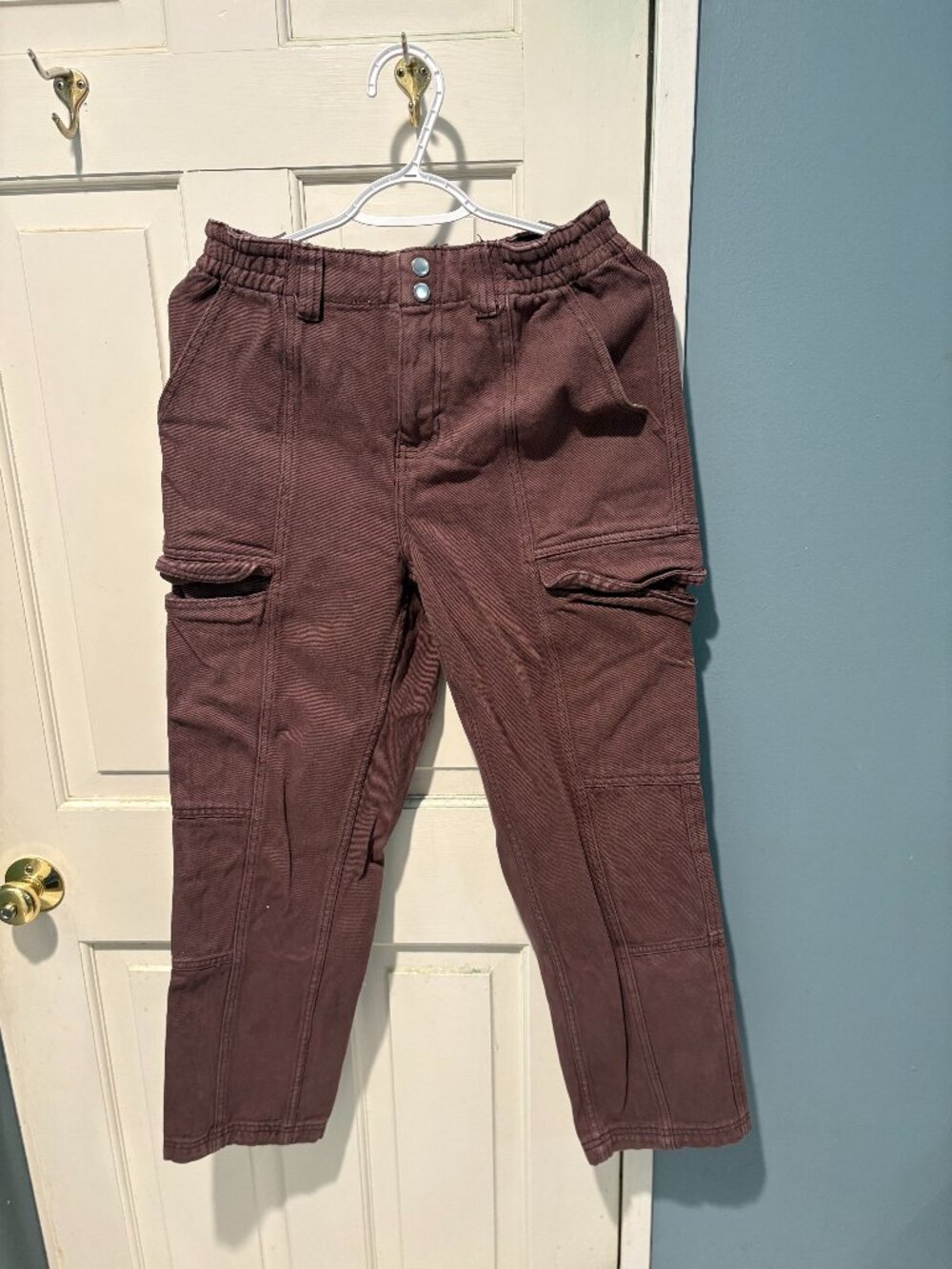 PacSun Women's Elastic Waist Cargo Pants | Size Medium | Brown | Utility Pants
